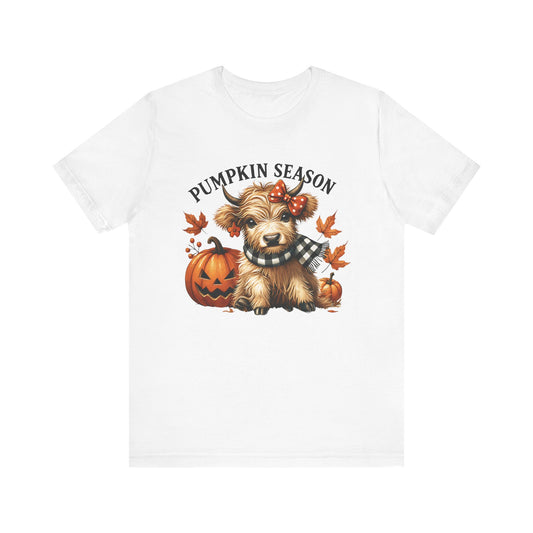 Pumpkin season, cute highland cow, baby cow shirt, Cute Cow shirt - PopCultureByDesign36