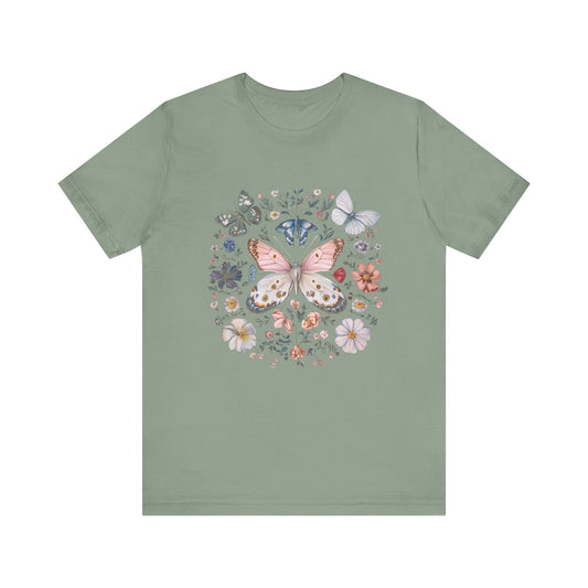 Vintage Butterfly & Moth T-Shirt, Cottagecore Aesthetic, Nature Lover Tee - PopCultureByDesign36