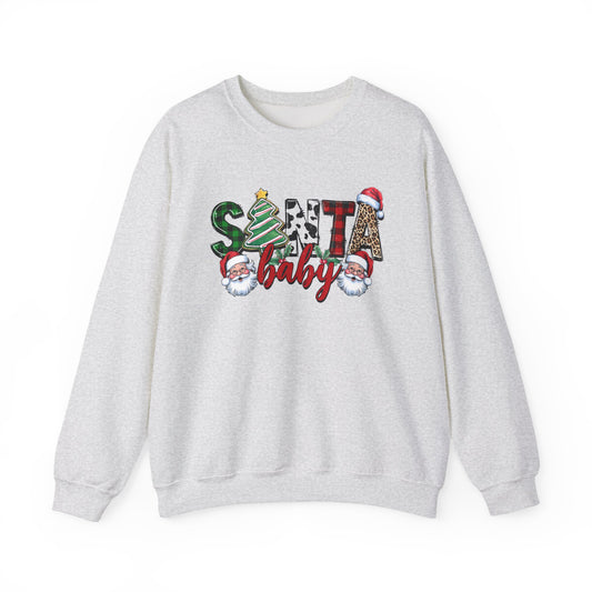 Santa Baby Sweatshirt, Merry Christmas Sweater, Retro Santa Sweatshirt - PopCultureByDesign36