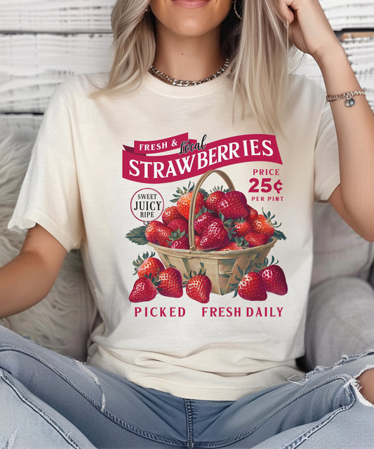 Cute Strawberry Tshirt, Cottagecore Berries Tshirt, Strawberry Aesthetic - PopCultureByDesign36