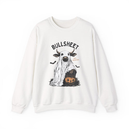 Bull Sheet Sweatshirt, Halloween Ghost Cow Sweatshirt - Popbydesign