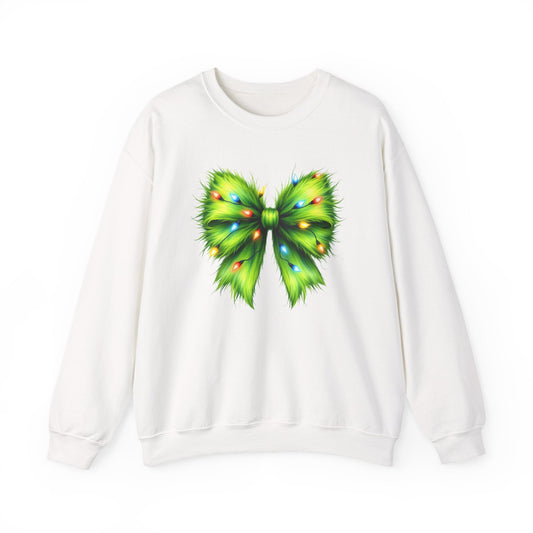 Christmas Bow Sweatshirt, Coquette Holiday Sweatshirt - Popbydesign