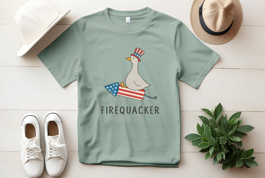 Firequacker Shirt, Funny Fourth Of July Shirt, Funny Goose Shirt - Popbydesign