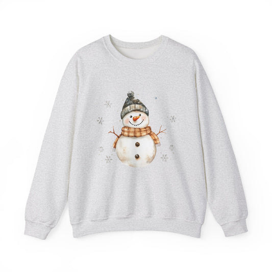 Snowman Crewneck Sweatshirt, Winter Holiday Jumper, Christmas Snowman Sweater, Festive Winter Apparel, Cute Winter Pullover - Popbydesign