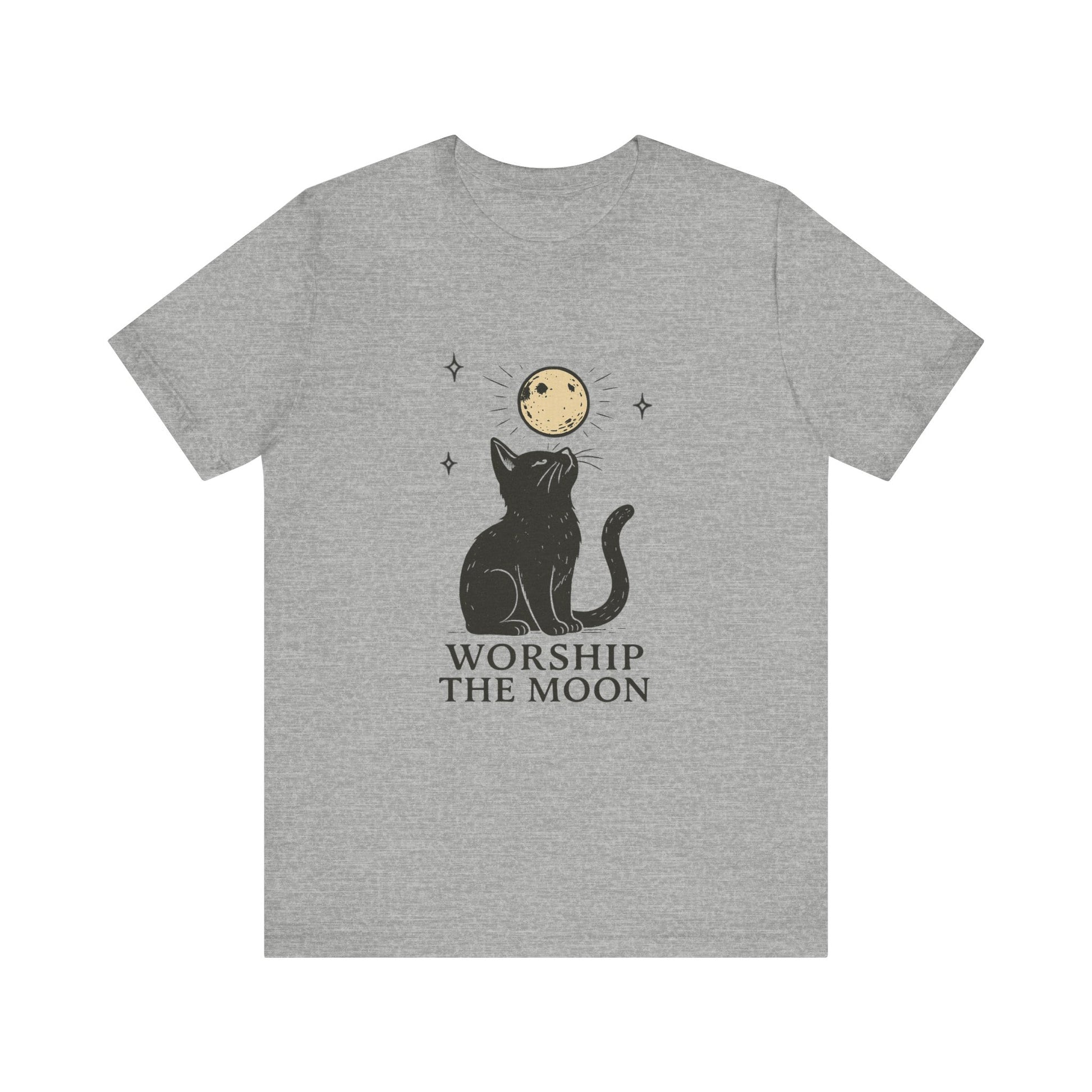 Worship The Moon, Cute Kitten Shirt, Celestial Cat Shirt - PopCultureByDesign36