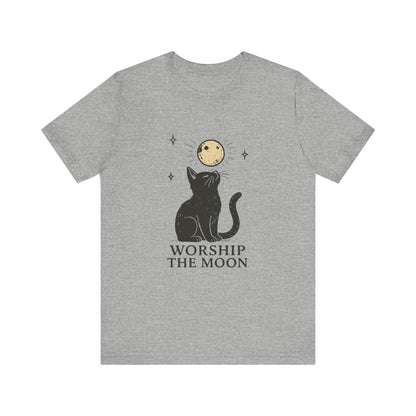 Worship The Moon, Cute Kitten Shirt, Celestial Cat Shirt - PopCultureByDesign36