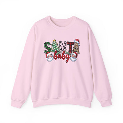 Santa Baby Sweatshirt, Merry Christmas Sweater, Retro Santa Sweatshirt - PopCultureByDesign36