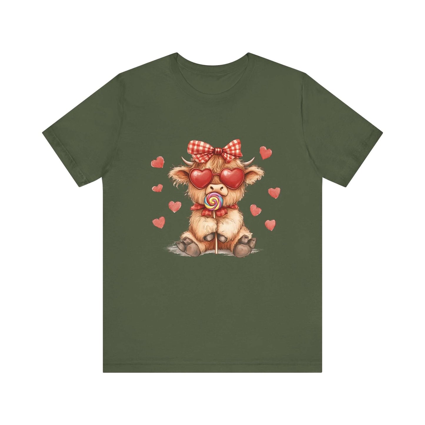 Valentines Highland Cow Shirt, Highland Cow Valentines Shirt, Cow Lover - PopCultureByDesign36