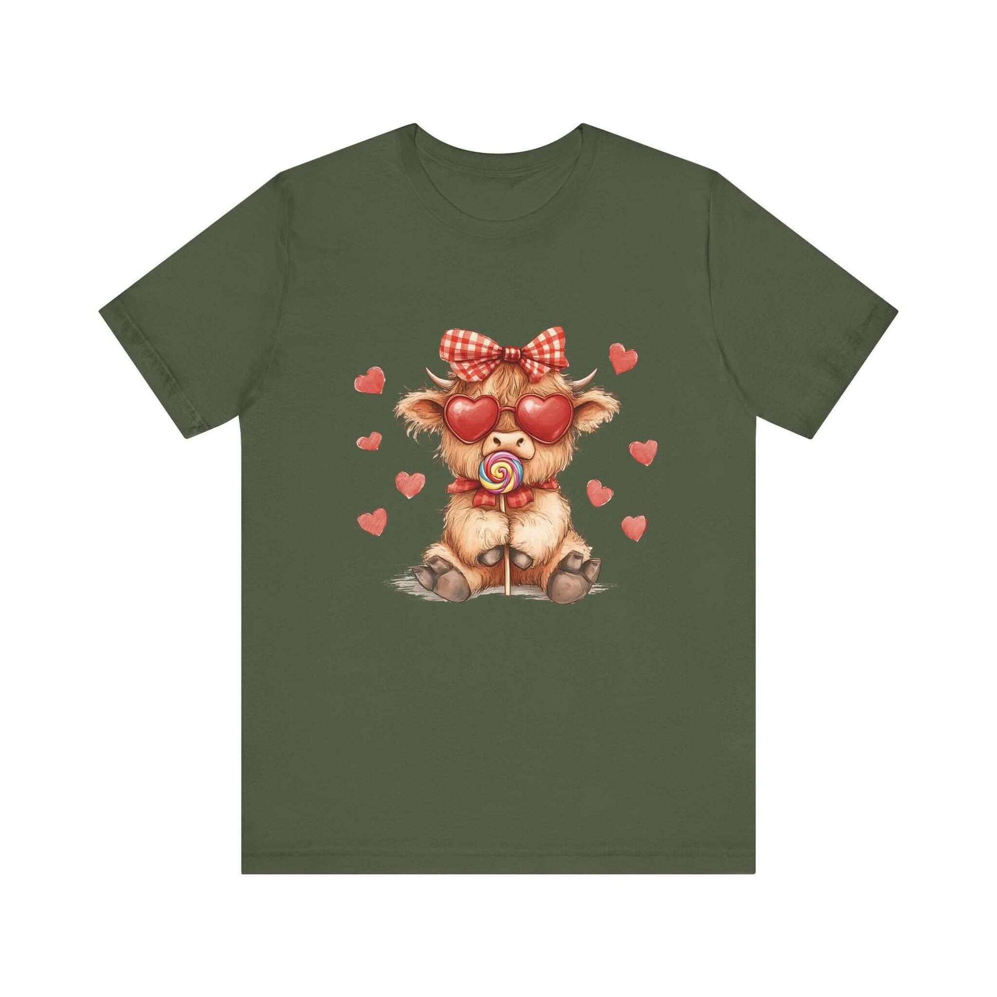 Valentines Highland Cow Shirt, Highland Cow Valentines Shirt, Cow Lover - PopCultureByDesign36
