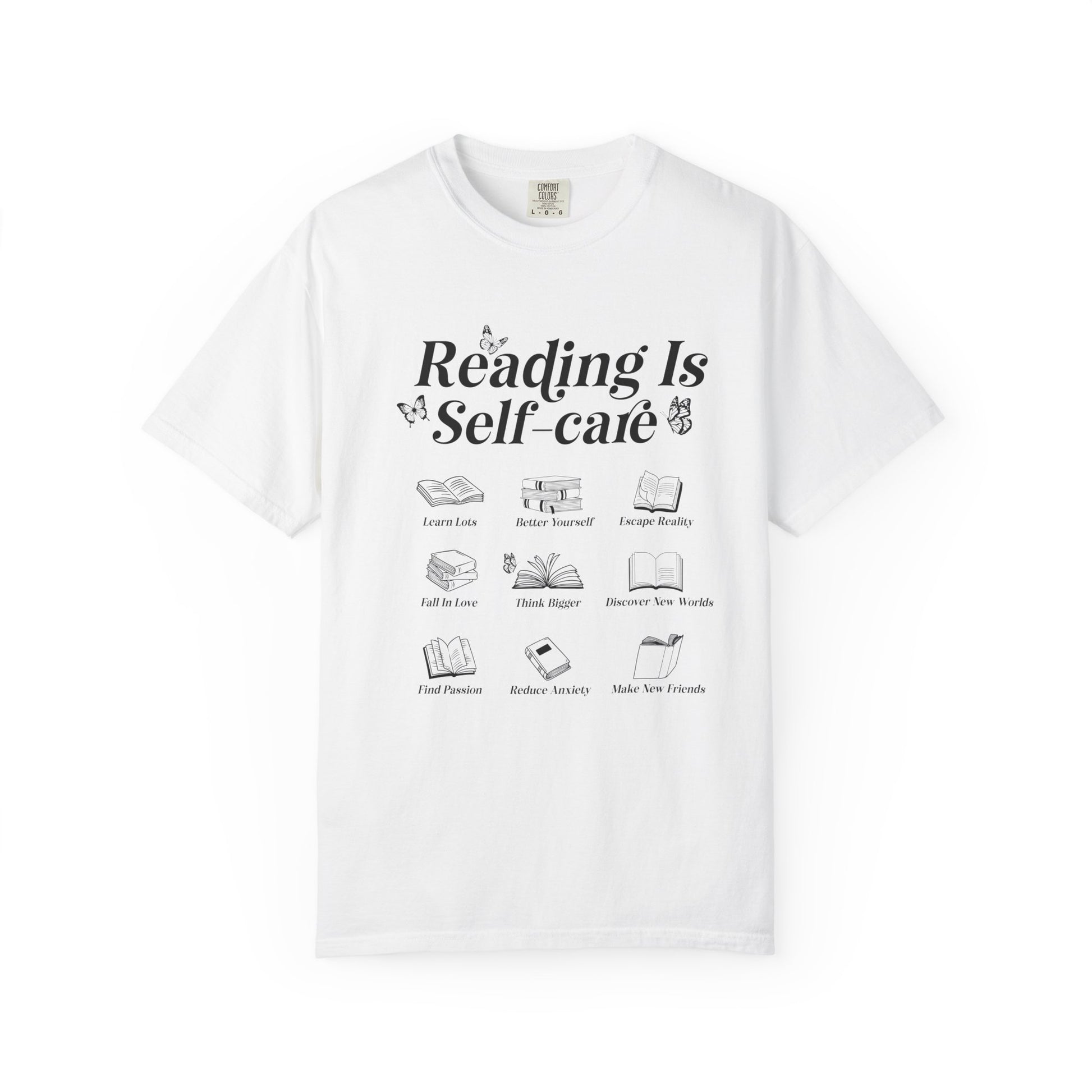 Book Lover Tee, Relaxation Vibes Shirt, Mindfulness Gift, Cozy Reading Top - PopCultureByDesign36