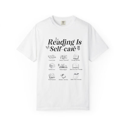 Book Lover Tee, Relaxation Vibes Shirt, Mindfulness Gift, Cozy Reading Top - PopCultureByDesign36