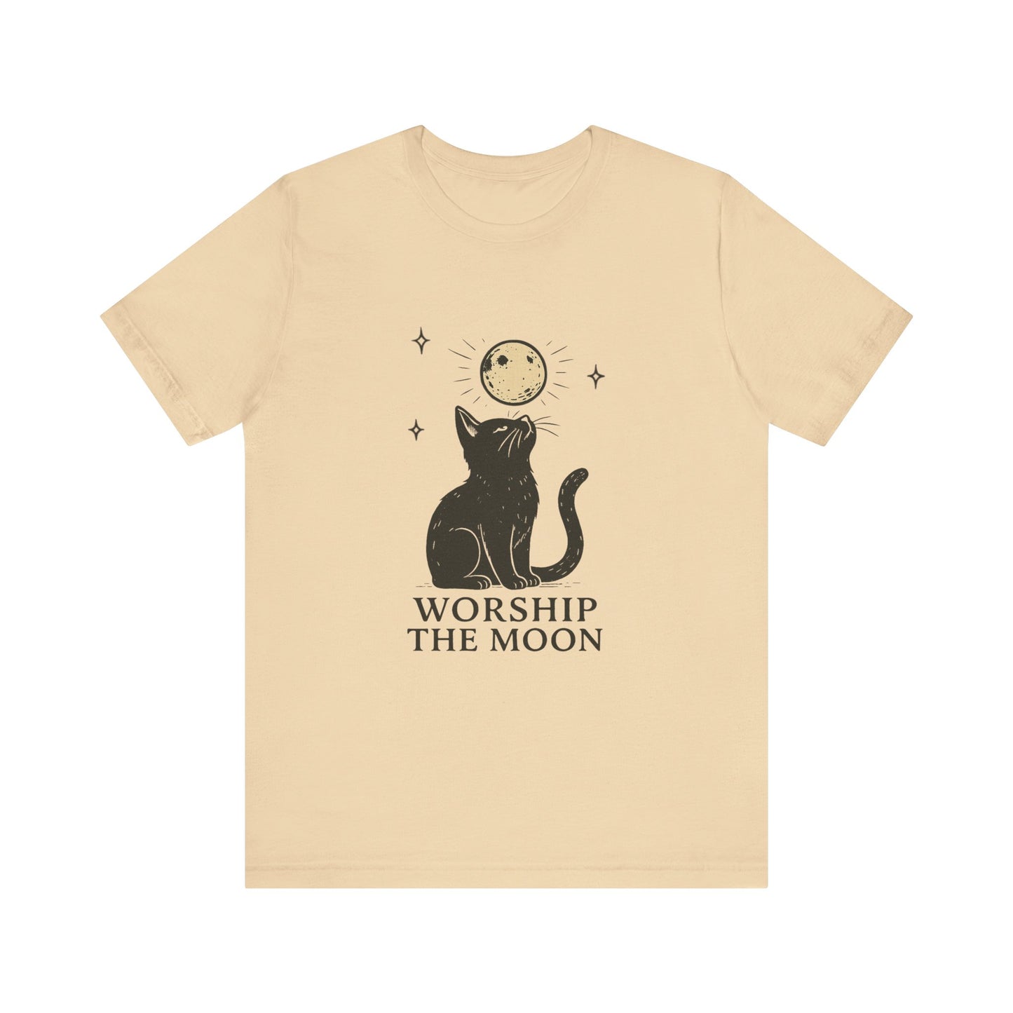 Worship The Moon, Cute Kitten Shirt, Celestial Cat Shirt - PopCultureByDesign36