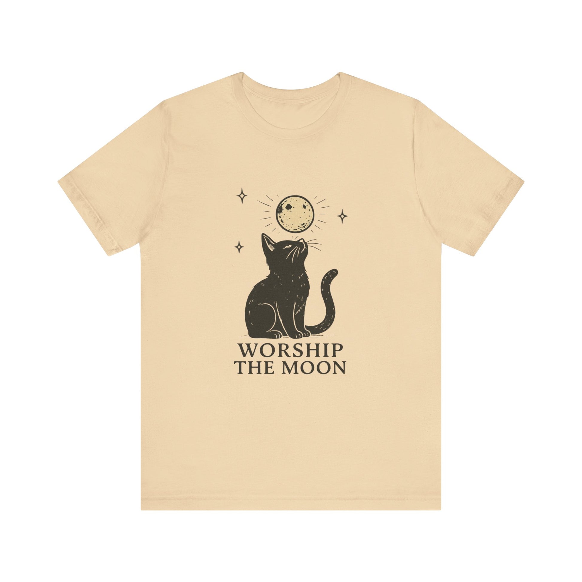 Worship The Moon, Cute Kitten Shirt, Celestial Cat Shirt - PopCultureByDesign36