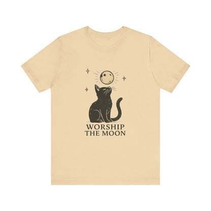 Worship The Moon, Cute Kitten Shirt, Celestial Cat Shirt - PopCultureByDesign36