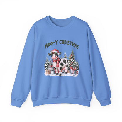 Moo-Y Christmas, Cute Cow Christmas sweatshirt, Country Farm Christmas Sweatshirt - PopCultureByDesign36