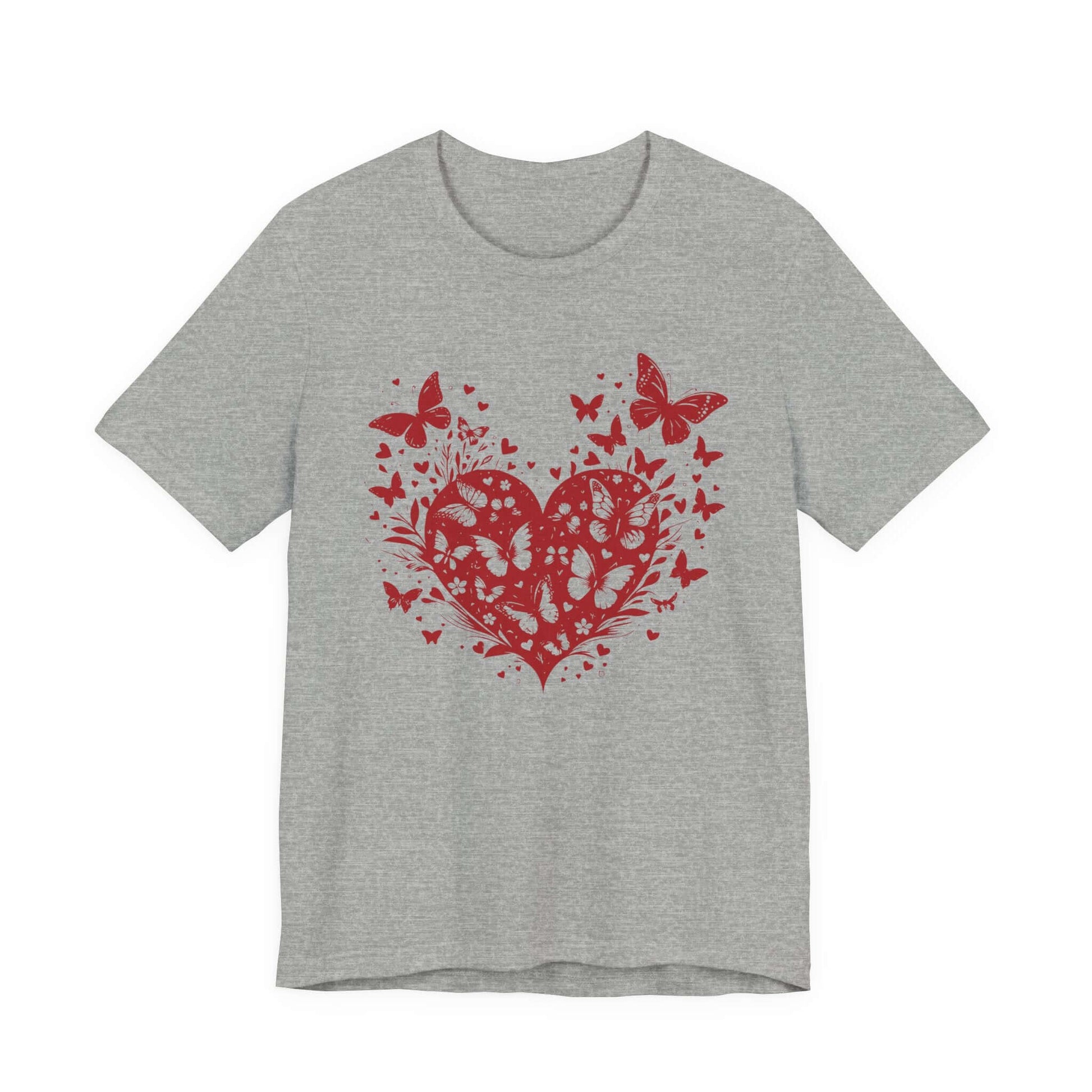 Butterfly Heart Valentines Day Shirt, Butterfly Valentine Tee, Cute Heart T-Shirt - PopCultureByDesign36