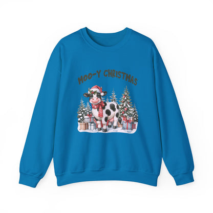 Moo-Y Christmas, Cute Cow Christmas sweatshirt, Country Farm Christmas Sweatshirt - PopCultureByDesign36