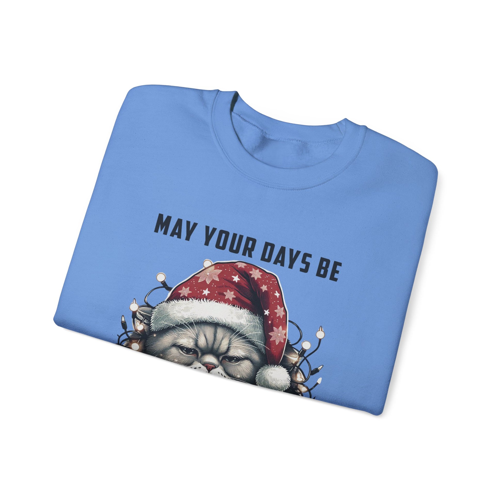 May Your Days Be Merry And Bright, Christmas Cat Sweatshirt, Holiday Cat - PopCultureByDesign36