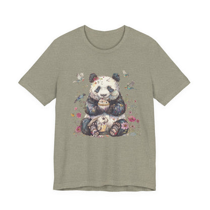 Cute Panda Eating Cupcake Shirt, Panda Tshirt Girls, Panda Lover Shirt - PopCultureByDesign36