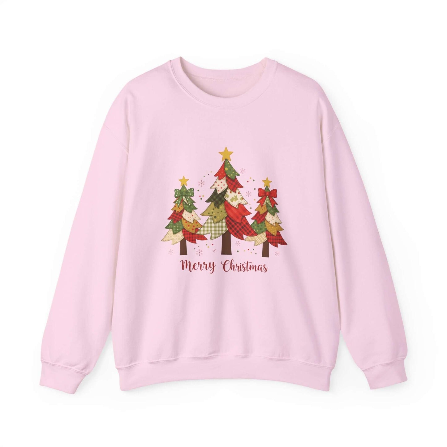 Christmas Tree Patchwork Quilt Style Sweatshirt, Merry Christmas Sweatshirt - PopCultureByDesign36
