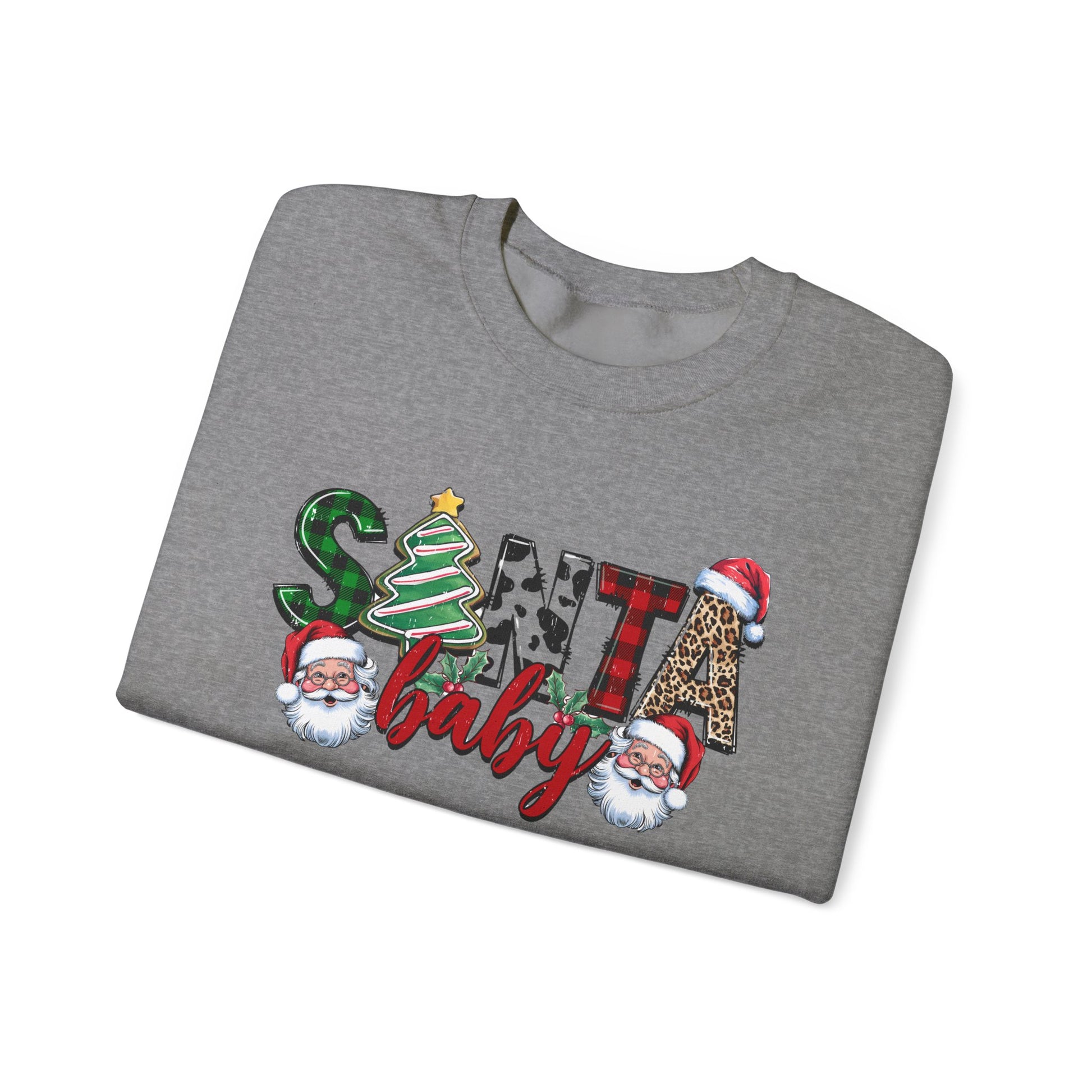 Santa Baby Sweatshirt, Merry Christmas Sweater, Retro Santa Sweatshirt - PopCultureByDesign36