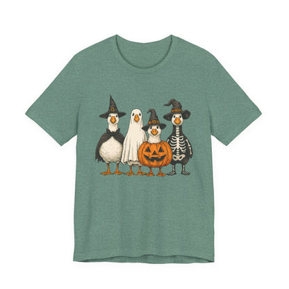 Duck Halloween Tee, Funny Halloween Duck Shirt, Quirky Bird Top - PopCultureByDesign36