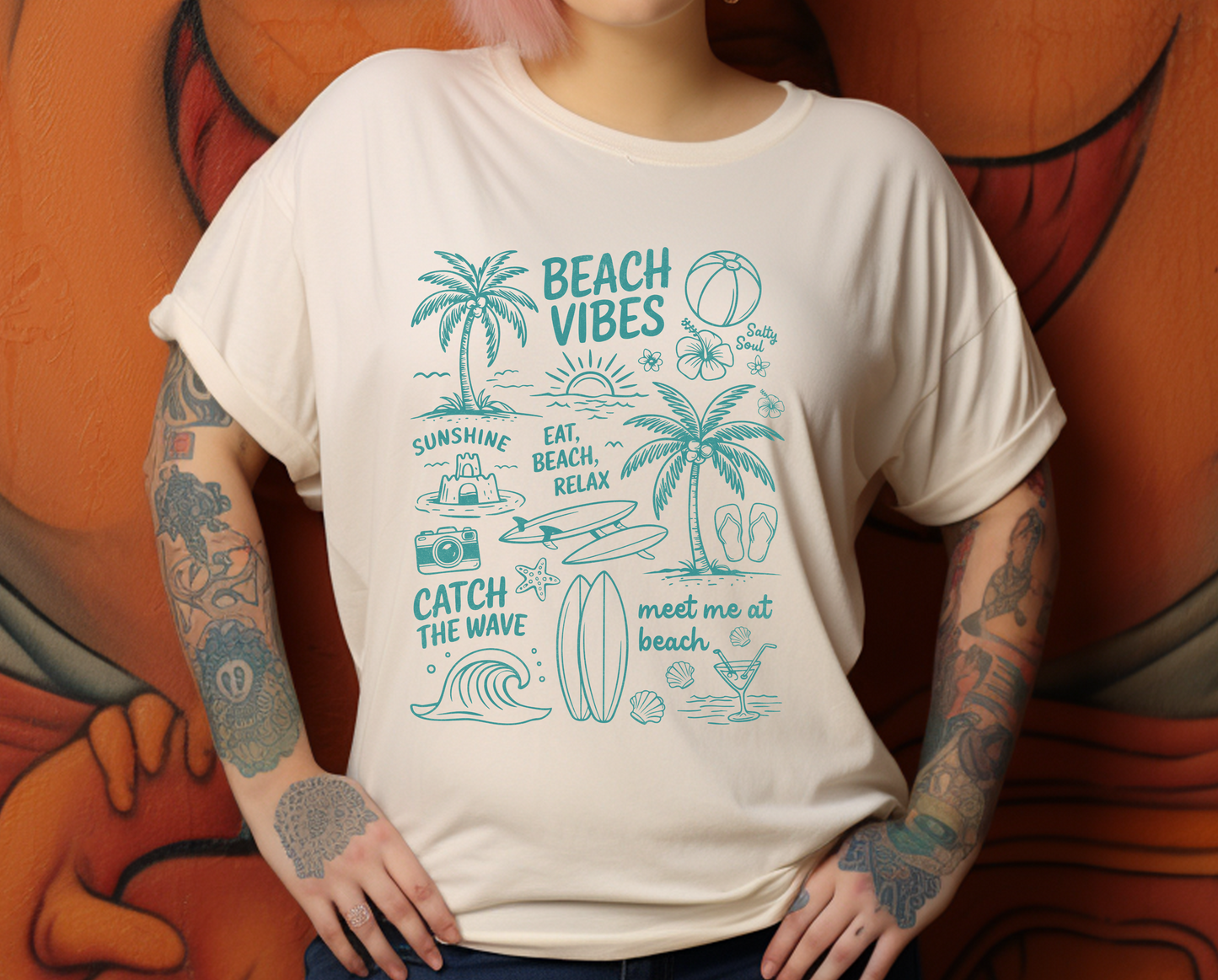 Beach Vibes Shirt, Ocean Lover Shirt, Summer T-Shirt, Sea Life Top - PopCultureByDesign36