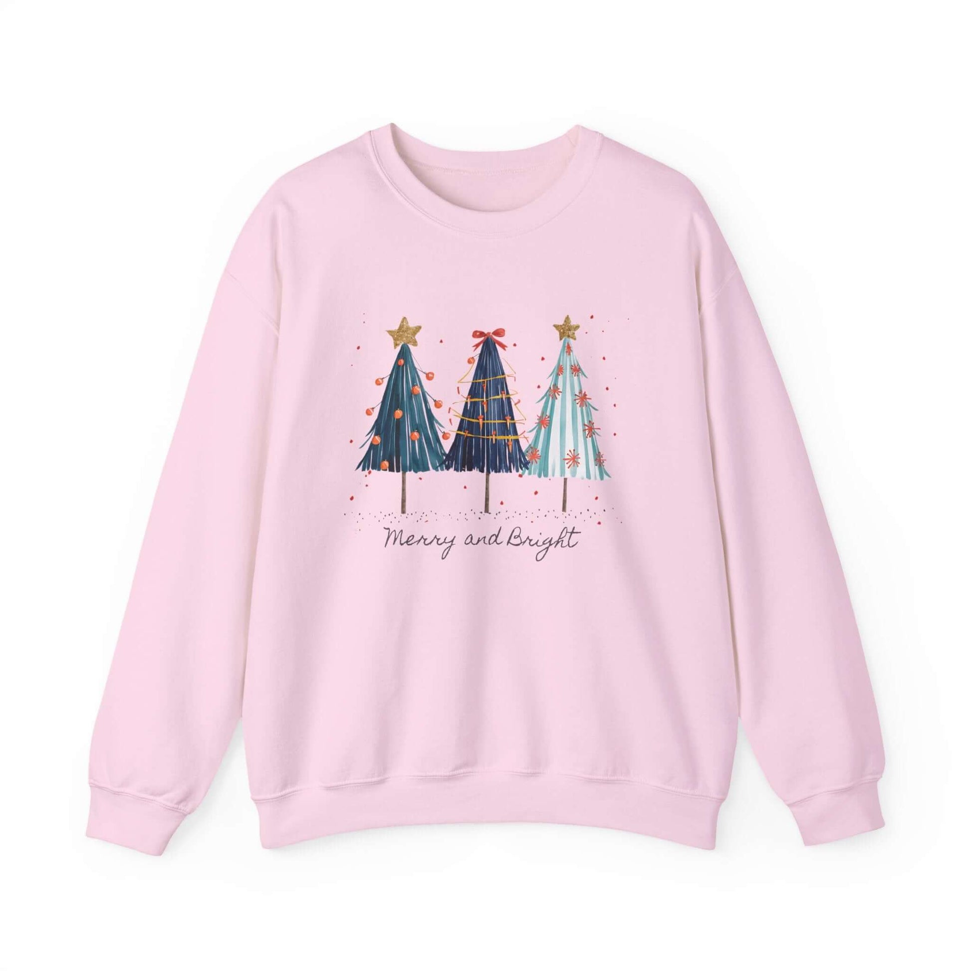 Christmas Watercolor Tree Sweatshirt, Cozy Seasonal Top, Boho XMas - PopCultureByDesign36