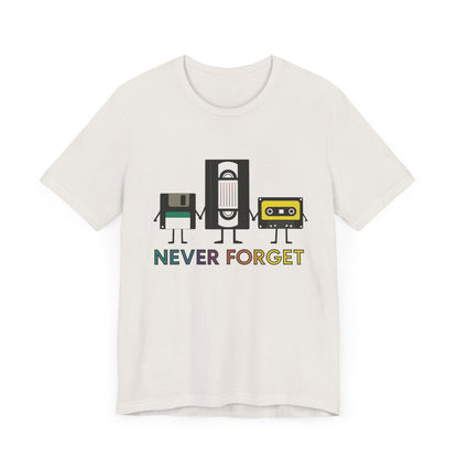 Retro VHS & Cassette Tape Unisex Tee, Vintage Never Forget T-Shirt - PopCultureByDesign36