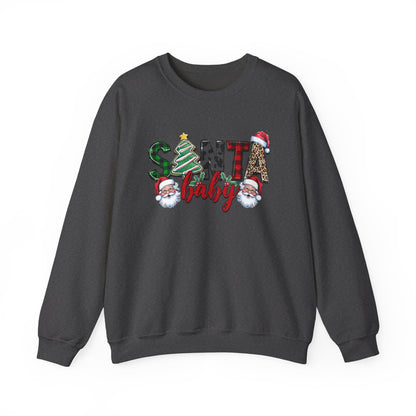 Santa Baby Sweatshirt, Merry Christmas Sweater, Retro Santa Sweatshirt - PopCultureByDesign36