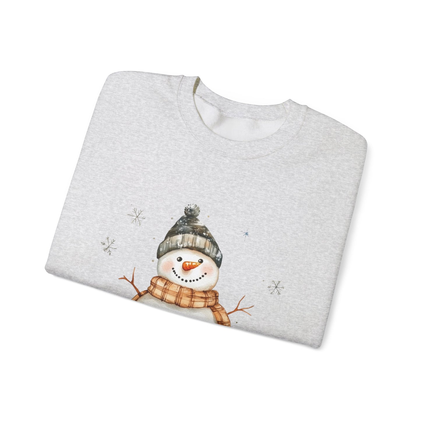 Snowman Crewneck Sweatshirt, Winter Holiday Jumper, Christmas Snowman Sweater, Festive Winter Apparel, Cute Winter Pullover
