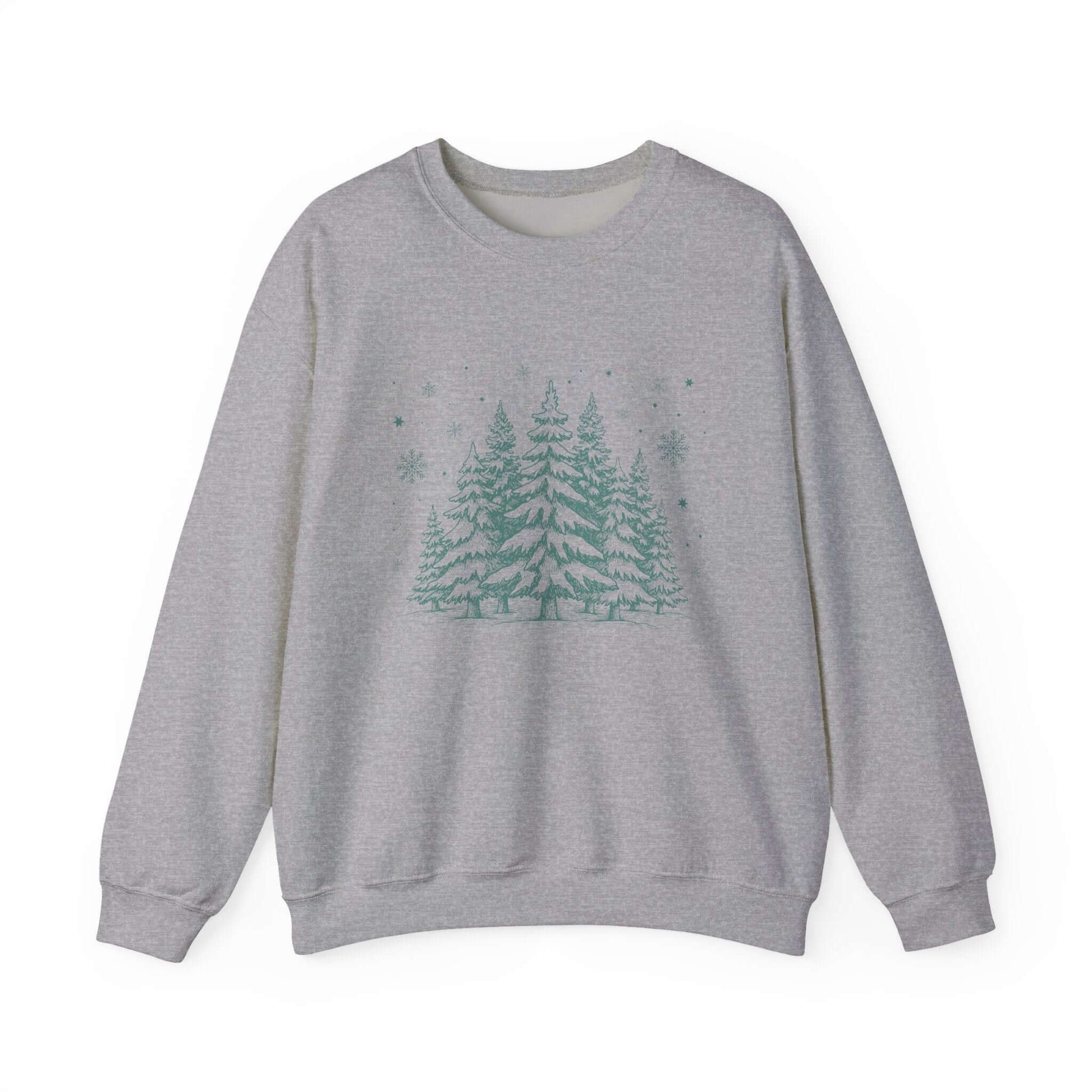 Christmas Tree Crewneck Sweatshirt, Needlework Style, Winter Top - PopCultureByDesign36
