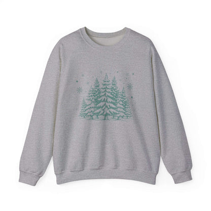 Christmas Tree Crewneck Sweatshirt, Needlework Style, Winter Top - PopCultureByDesign36