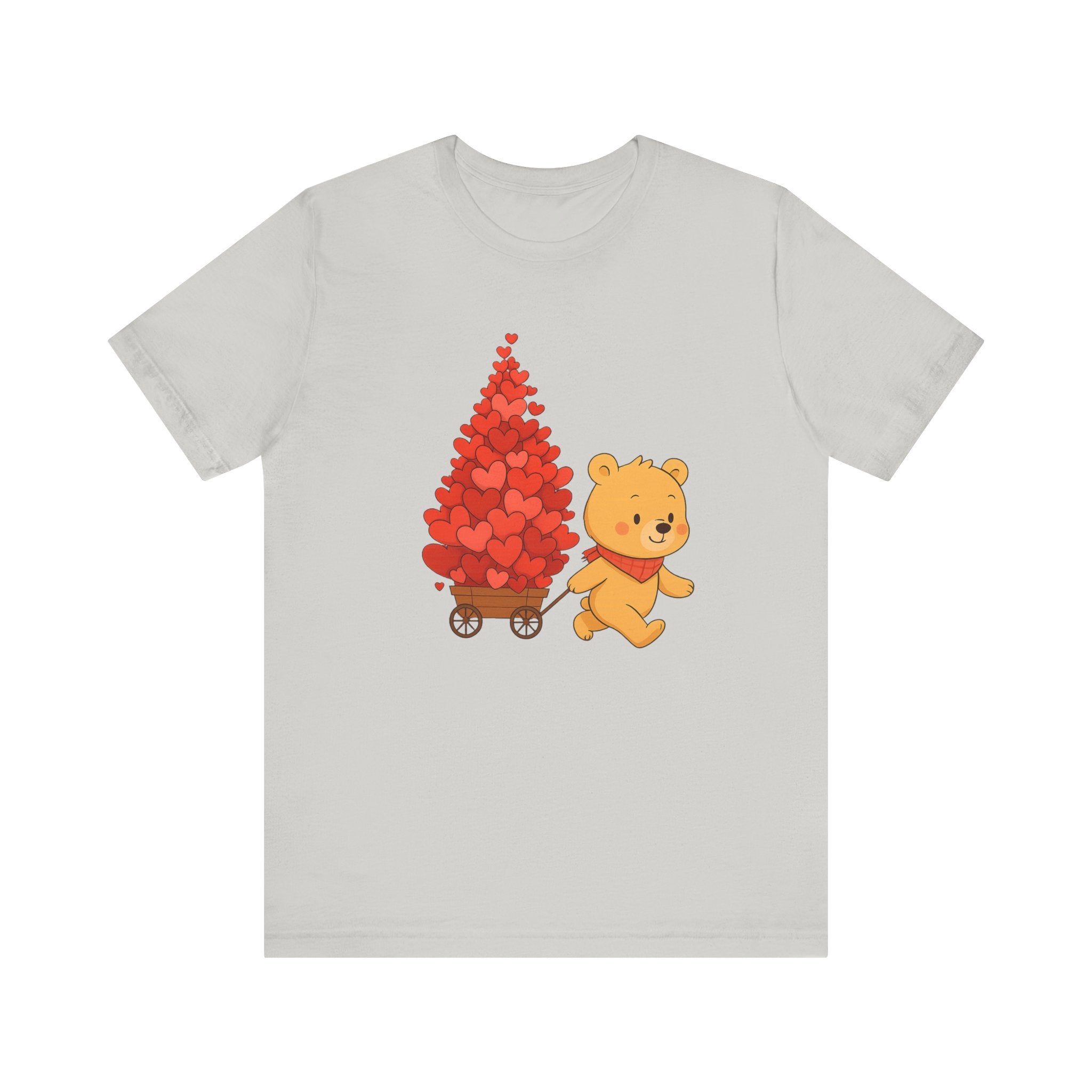 Valentine Bear Tee — Cute Bear with Heart-Filled Wagon by PopCultureByDesign36