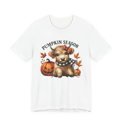 Pumpkin season, cute highland cow, baby cow shirt, Cute Cow shirt - PopCultureByDesign36