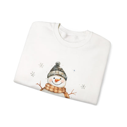Snowman Crewneck Sweatshirt, Winter Holiday Jumper, Christmas Snowman Sweater, Festive Winter Apparel, Cute Winter Pullover