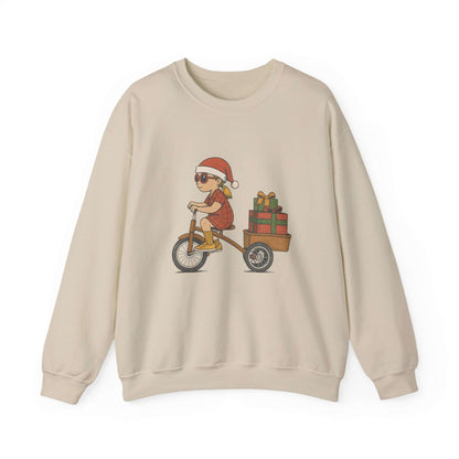 Christmas Bike Ride Sweatshirt, Santa Hat Daughter Gift