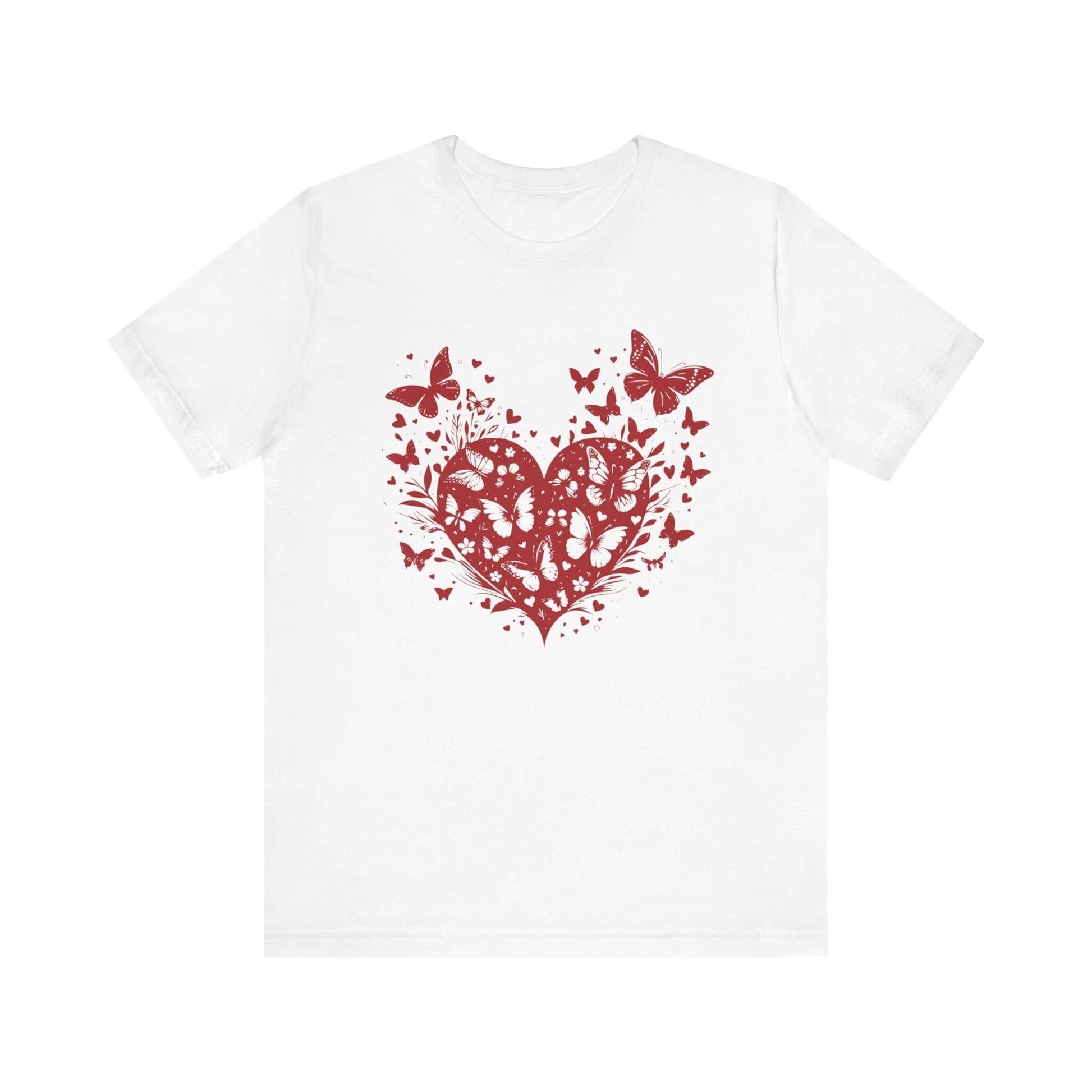 Butterfly Heart Valentines Day Shirt, Butterfly Valentine Tee, Cute Heart T-Shirt - PopCultureByDesign36