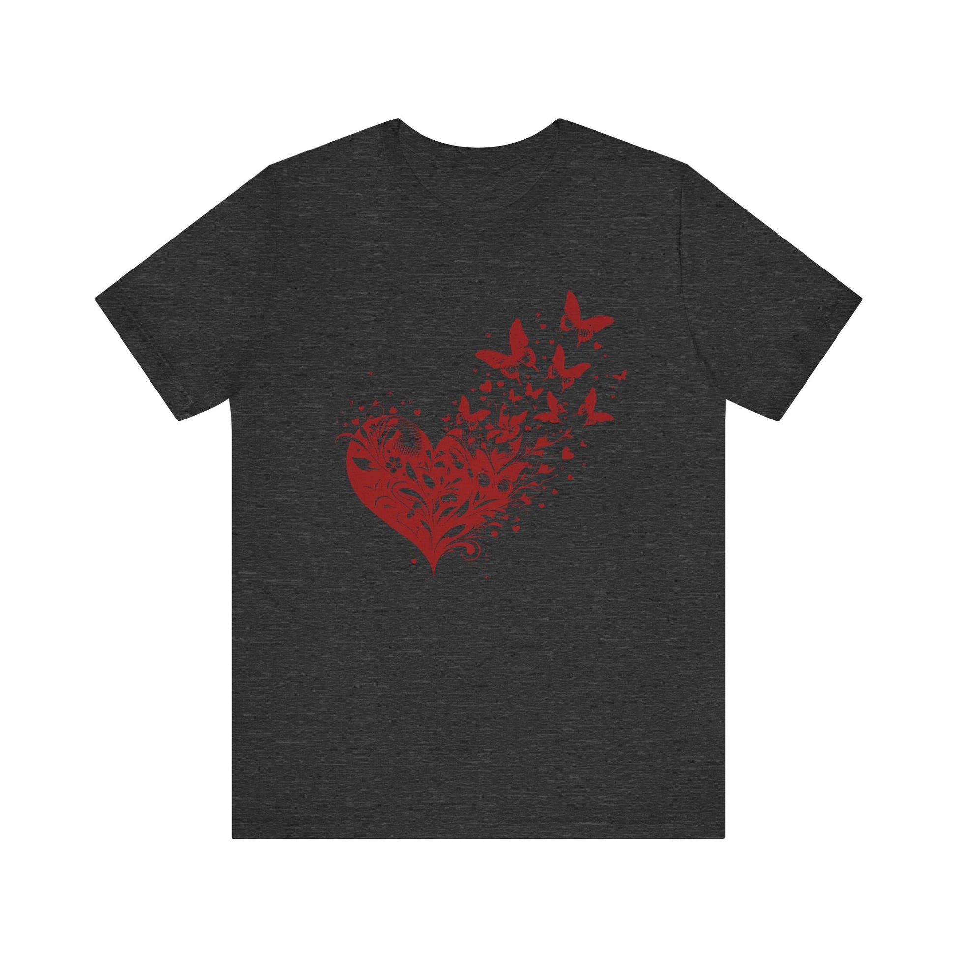 Butterfly Heart Valentines Day Shirt, Butterfly Valentine Tee, Cute Heart T-Shirt - PopCultureByDesign36