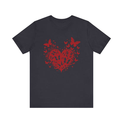 Butterfly Heart Valentines Day Shirt, Butterfly Valentine Tee, Cute Heart T-Shirt - PopCultureByDesign36