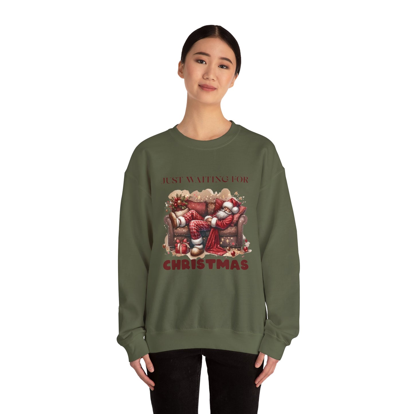 Just Waiting For Christmas Sweatshirt,Santa Clause Shirt ,Funny Christmas Shirt - PopCultureByDesign36