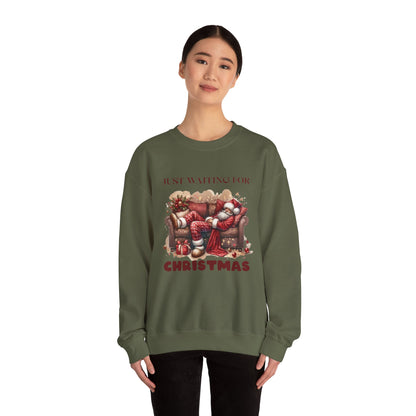 Just Waiting For Christmas Sweatshirt,Santa Clause Shirt ,Funny Christmas Shirt - PopCultureByDesign36