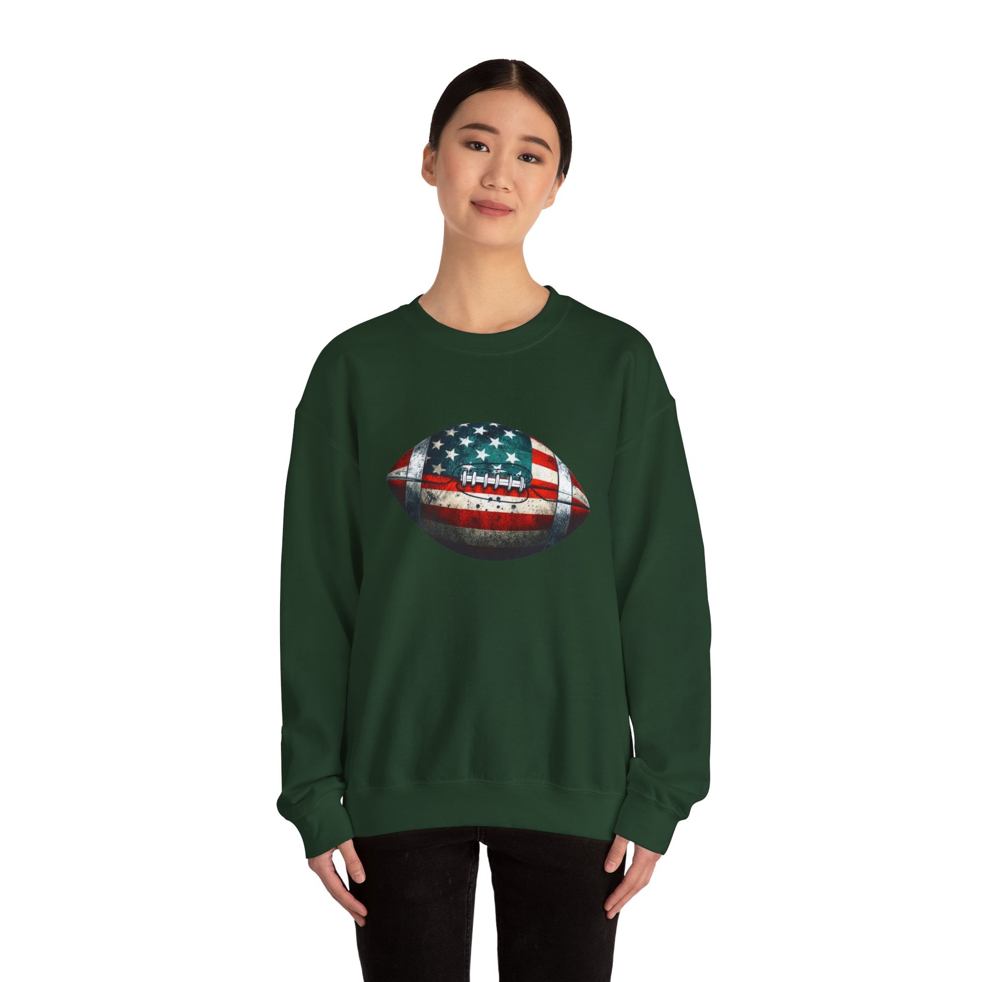 Patriotic Football Sweatshirt, Football Mom, Gameday Sweatshirt - PopCultureByDesign36