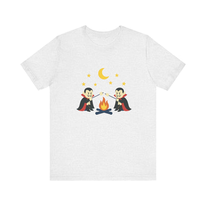 Camping Dracula Tee, Halloween Shirt, Spooky Camping Top - PopCultureByDesign36