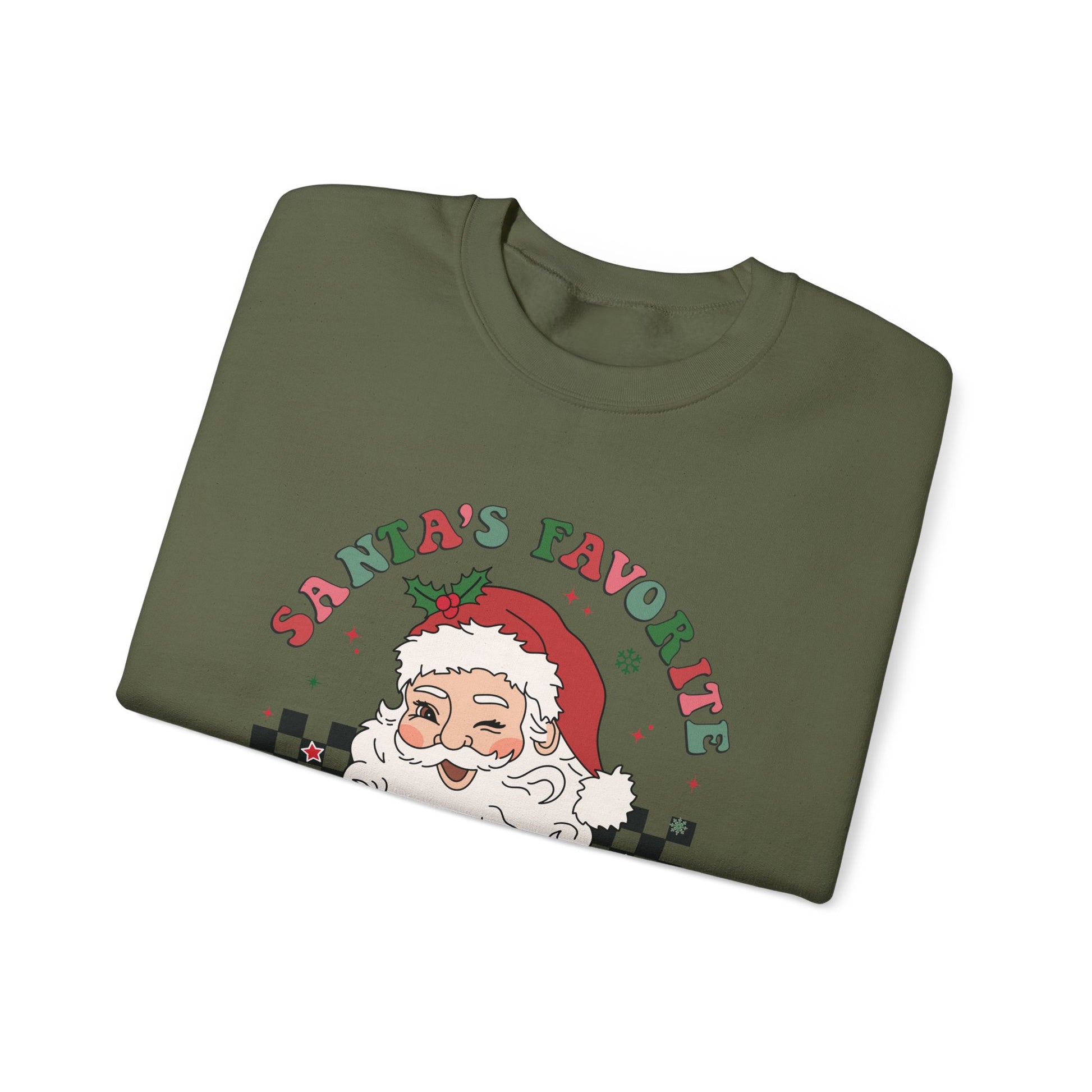 Santas Favorite Lunch Lady, Retro Santa Sweatshirt, Cute School Santa - PopCultureByDesign36