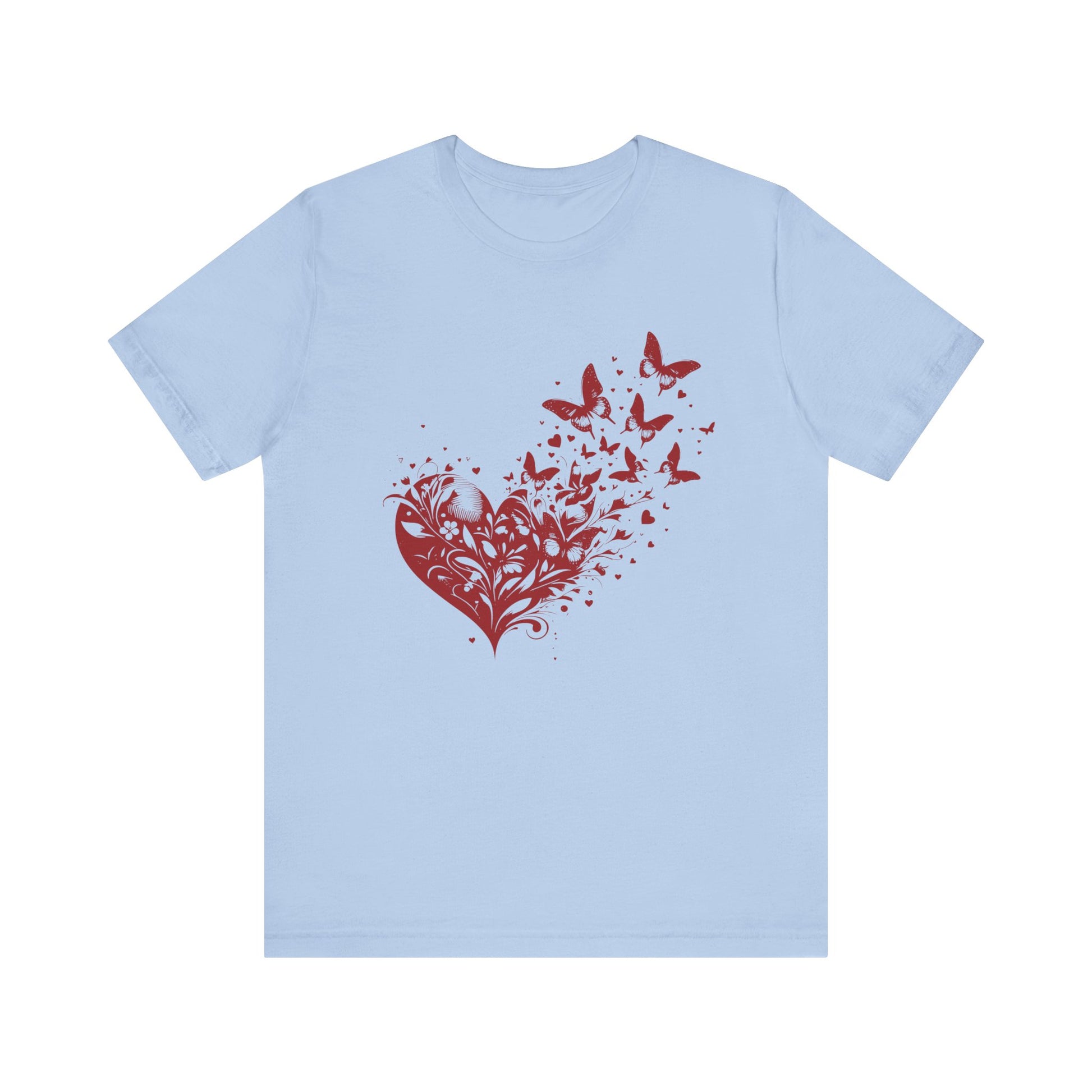 Butterfly Heart Valentines Day Shirt, Butterfly Valentine Tee, Cute Heart T-Shirt - PopCultureByDesign36