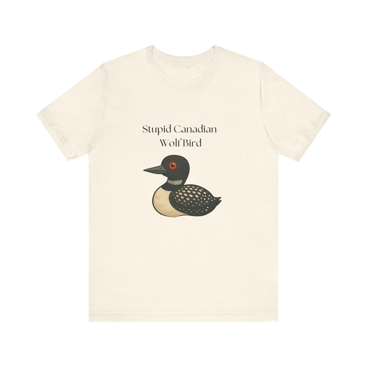 Funny Hockey Shirt — "Stupid Canadian Wolf Bird" Tee