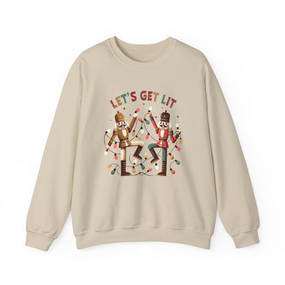 Let's get lit sweatshirt , Funny nutcracker Christmas shirt, Funny nutcracker - PopCultureByDesign36