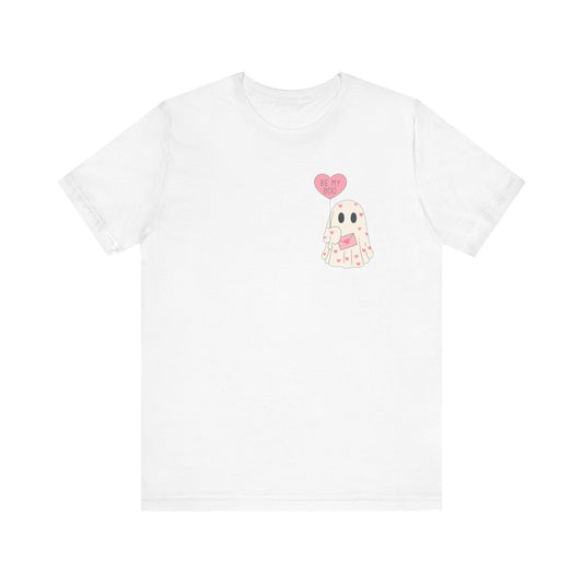 Valentine's 'Be My Boo' Ghost Tee — Cute Ghost Holding 'Be Mine' Balloon
