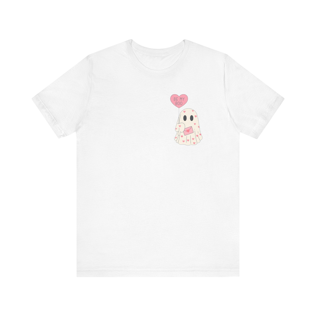Valentine's 'Be My Boo' Ghost Tee — Cute Ghost Holding 'Be Mine' Balloon by PopCultureByDesign36